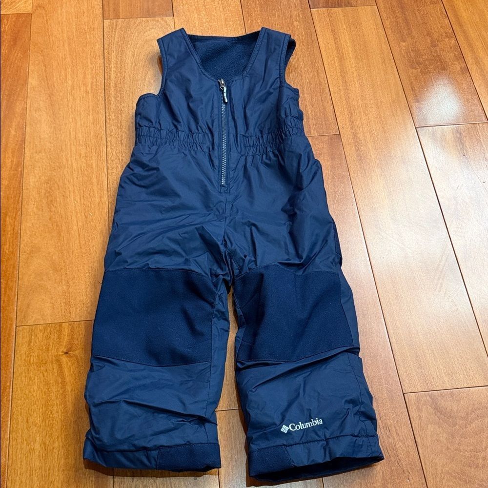 Columbia Kids outgrown Dark Blue fleecr insulated Ski Snow Overalls Size 3T‎